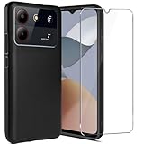 LYJERRY Handyhülle Schwarz hülle stoßfest für ZTE Blade A54,1Pcs Hülle mit 1Pcs panzerglas,Schutzhülle Bumper Cover hülle silikon für ZTE Blade A54 Display