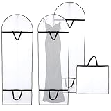 AiQInu 2 Stück Kleidersack Lang, 180x60CM Faltbar Kleidersäcke Anzug, Anti-Staub Hochzeitskleid Kleiderschutzhülle, Kleiderhülle mit Reißverschluss für Brautkleider Abendkleider M