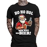 hohohol Mir mal EIN Bier Herren Weihnachts T-Shirt | Fun - Sprüche Shirt | Ugly Xmas | lustig | Witzige Sprüche | F