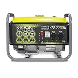 KS BASIC 2200А Stromerzeuger, 5,5 PS 4-Takt Benzinmotor, Aluminium Alternator, Automatischer Spannungsregler (AVR), 2200 Watt, 16A, 230V Generator, für den Heim- und Freizeitb