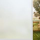 rabbitgoo Fensterfolie Blickdicht Sichtschutzfolie Fenster Selbsthaftend, Milchglasfolie Statisch Haftend 90 x 200 cm ohne Klebstoff Folie Fenster Sichtschutz Anti UV für Zuhause Büro M