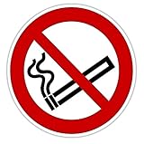 15 Stück Premium Rauchen verboten Aufkleber - Rauchverbot - Schild 9,5 cm groß - nach DIN 4844 - Outdoor - Schild mit UV-S