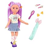 Glitter Girls Puppe zum Frisieren Luma – Bewegliche 36 cm Puppe mit Extensions, Haarspangen, Kleidung, Zubehör – Spielzeug ab 3 Jahre (17 Teile)
