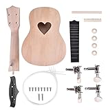 Dilwe Ukulele DIY Kit, Machen Sie Ihre Eigenen Gemalten Ukulele 21 Zoll 4 Saiten(Herz)