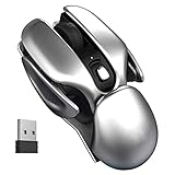 GameXtrem Kabellose Maus, 2,4 GHz mit USB-Nano-Empfänger, 36 Monate Lebensdauer, 1000 DPI Optical Tracking, beidhändig, kompatibel mit PC, Laptop (Silver)