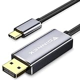 USB C zu Displayport Kabel 4K@60Hz, 2K@165Hz Thunderbolt 3/4 auf DP Kabel MST Freesync, USB C 3.1 Typ C to Display Port Cable für MacBook Pro/Air, iPad Pro, iMac, Surface, Galaxy, XPS, 3M/10FT