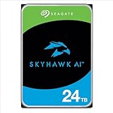 Seagate Skyhawk AI 24TB interne Festplatte HDD, Video bis zu 64 Kameras, 3.5 Zoll, 256 MB Cache, SATA 6 GB/S, Silber, FFP, inkl. 3 Jahre Rescue Service, Modellnr.: ST24000VE000