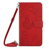 VQWQ Schutzhülle Compatible for Sony Xperia Pro I - Schmetterling zum Umhängen Handyhülle Kartenhalter Stand Anti-Schock Magnet Brieftasche Ledertasche für Sony Xperia Pro I[HT3]-R