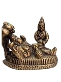 Vishnu JI & LAXMI JI sitzend auf SHESHNAG Lakshmi Narayan JI Murti Idol Statue religiöser Hindu-Puja / Puja Banaras Geschenk