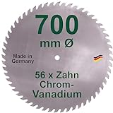CV Sägeblatt 700 mm KV-A Wolfszahn Brennholzsägeblatt Kreissägeblatt Chromvanadium für Wippsäge und Brennholz 700