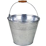 Eiseimer Zinkeimer Metalleimer 10 Liter 27 x 25 cm Bierkühler mit Holzg