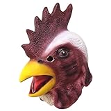 thematys Hahn Huhn chicken | Vollkopf Maske | realistische Tiermaske | perfekt für Fasching | Karneval | Halloween | Einheitsgröße | Kostüm | Erwachsene | Latex (Huhn)