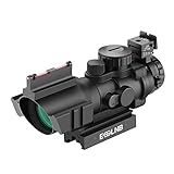 ESSLNB Zielfernrohr 4x32mm Airsoft Red Dot Visier Leuchtpunktvisier mit Fiberoptik und 11mm/22mm Montage für Luftgewehr Jagd Softair und Armb