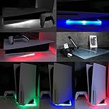 WiFi Multicolor RGB LED USB Design Unterlage Stand + Fernbedienung & App Ständer Standfuß Acryl kompatibel für Playstation 5 PS5 Disc & Digital E