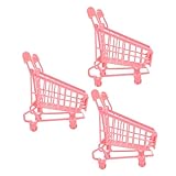 UPKOCH 3St Einkaufswagen-Ornamente Dollys für Tischplatte Mini-Supermarkt-Handwagen Kinderspielzeug Spielzeuge Mini-Einkaufswagen Mini-Trolley Kuchen Requisiten Modell Einkaufen Abs R