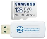 Samsung-Evo Plus, MicroSDXC-SD-Karte, 128 GB, funktioniert mit GoPro Hero 12 Actioncam (MB-MC128KA) C10 U3 A2 4K Bundle mit (1) Everything But Stromboli MicroSD