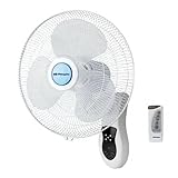 Orbegozo WF0242 - Wandventilator, Fernbedienung, 3 Stufen, mehrfach drehbares Kopfteil, Timer, 40 W,