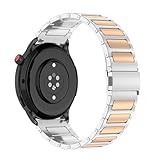 Edelstahl Armbänder für Amazfit Stratos 3/Stratos 2/Stratos Armband, 22mm mit Verstellbares Metall Faltschließe Band für Herren Damen Metall Ersatzarmband mit Amazfit Stratos 3 Uhrenarmband (F,22mm)