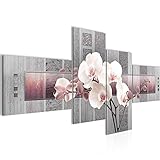 Runa Art Bild XXL 4 Teilig Blumen Orchidee 200 x 100 cm Kunstdruck auf Vlies Leinwand Wanddeko Wohnzimmer Schlafzimmer 204641