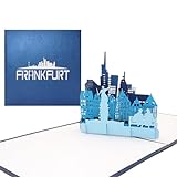 Pop Up Karte „Frankfurt am Main - Skyline mit Altstadt & Dom in 3D“ - Souvenir, Einladungskarte, Geburtstagskarte & Reisegutschein Frankfurt a.M