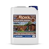 Roxil PC Farbiger Holzschutz (5L) Kastanienbraun - Schnell trocknend – Satin Finish | UV-beständig | Holzbeize für Hart- und Weichholz im Innen- und Außenb