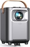 Puxinat Beamer, Elektrischer Fokus/Auto Trapezkorrektur WiFi 6 BT5.2 Mini Beamer 4K Full HD 1080P Unterstützt, 50% Zoom Tragbar Beamer für Heimkino/Outdoor, Kompatibel Mit TV Stick/Laptop/Smartp
