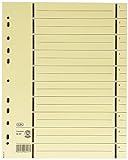 ELBA Trennblätter aus Recycling-Kraftkarton für DIN A4 200er Pack mit Perforation mit Linienaufdruck chamois Trennlaschen Trennblätter Ordner Register Kalender Blauer Eng