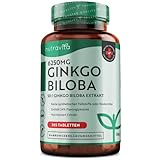 Ginkgo Biloba 6250 mg - 365 vegan Tabletten für 1 Jahr - Hochdosiert und premium Qualität Gingko - Ginko Extrakt hochkonzentriert - Extrakt 50:1 - Enthält 24% Flavonoglykoside - N