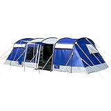 Skandika Tunnelzelt Montana 12 Personen | Camping Zelt mit/ohne eingenähten Zeltboden, mit/ohne Sleeper Technologie, 2-4 Schlafkabinen, 5000 mm Wassersäule, Moskitonetze | großes F