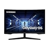 Samsung Odyssey G5 Curved Gaming Monitor C27G54TQBU, 27 Zoll, VA-Panel, WQHD-Auflösung, AMD FreeSync Premium, 1 ms (MPRT) Reaktionszeit, Bildwiederholrate 144 Hz, Schw