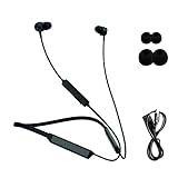 Manta 5.2 Bluetooth Kopfhörer mit Kabel - mit Doppelter Akku - Sound bis zu 28 Stunden - Magnetische Befestigung - Sportkopfhörer mit Mikrofon - Schnelles Aufladen - Metallgehäuse, schw