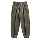 Work Casual Pants Men's Functional Wind Plissee Loose Leggings Men's Casual Pants Sporthosen (Green, XXL)