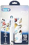 Oral-B Pro Kids Elektrische Zahnbürste, 1 Zahnbürstenkopf, 4 Disney-Aufkleber, 1 Reiseetui, 2 Modi mit kinderfreundlichem Empfindlichkeitsmodus, für Kinder ab 3 Jahren, 2-poliger UK-Stecker, Sp