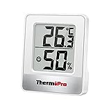 ThermoPro TP49 Kleines digitales Hygrometer, Innenthermometer, Raumthermometer, Temperaturmonitor und Feuchtigkeitsmesser für den Komfort im Büro, zu Hause, Rep