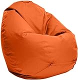Bruni Sitzsack Classico M in Orange – Sitzsack mit Innensack zum Zocken & Lesen, Abnehmbarer Bezug, lebensmittelechte EPS-Perlen als Bean-Bag-Füllung, aus D