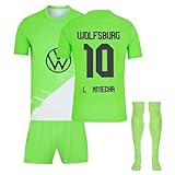 VFL Wolfsburg 23/24 Neue Fußball Trikot,Hause Fußball Trikots für Kinder und Erwachsene, Fussball Trikot Shorts und Socken Anzug für Jungen H