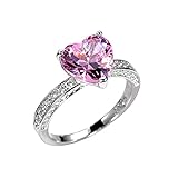 Frauen Ringe 925 Sterling Silber Luxuriöse Herzringe Herzförmigen Rosa Diamanten Ring Antragsring Jubiläum Ehering Ringe Schmuck Geschenk