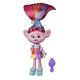 DreamWorks Trolls Glamour Poppy Fashion Puppe mit Kleid, Schuhen und mehr, inspiriert vom Film Trolls World Tour, Spielzeug für Mädchen ab 4 J