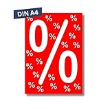 Pokornys – 10x DIN A4 Werbeplakat%” als Kundenstopper für diverse Ladengeschäfte I Werbeschild/Aufsteller für Aktionsartikel & reduzierte Ware I Rabatt Plakat in Rot/Weiß
