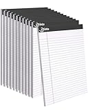Dynta Legal Blöcke, 8,5 x 11 cm, Großpackungen, breit, liniert, weiß, Schreibblock, mikroperforiert, 45 Blatt/90 Seiten (70 g/m²), Briefblock für Meeting, Schreiben und N