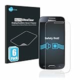 Savvies 6 Stück Schutzfolie für Samsung Galaxy S4 Mini Displayschutz-Folie Ultra-Transp