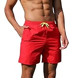Herren Chino Hose Solide Trend Jugend Sommer Herren Jogginghose Fitness Laufhose Strand Shorts Freizeithosen Herren (Red, XL)