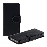 kwmobile Wallet Case Hülle kompatibel mit Apple iPhone SE (1.Gen 2016) / iPhone 5 / iPhone 5S - Cover Flip Tasche mit Kartenfach in Schw