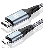USB C auf HDMI Kabel 2M,USB Typ C zu HDMI 4K UHD Kabel, Thunderbolt 4/3 Kompatibel für iPhone 15 Pro/Plus/Max,Samsung Galaxy S24/S23/S22/S10/S9 MacBook Pro/Air, iPad Pro/Air,Surface Book 2,Dell XPS
