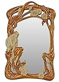 Fürstlicher Spiegel im Jugendstil 31 cm zum Stellen und Hängen Frauenfigur im Halbrelief Vintage AN10321AA Palazzo Exk