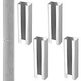 KOTARBAU® Pfostenverlängerung 60x40 mm verzinkter Stahl 4 St. Pfostenadapter Zaunpfosten-Adapter Verbinder Zaunerhöhung Erhöhung Pfosten für Doppelstabmatten Pfostenverbindungsstück