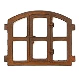 Antikas | Eisenfenster in antiken ländlichen Stil | Höhe ca. 42 cm, Breite ca. 48 cm | Fensterrahmen aus Gusseisen | Fenster für Stall- und G