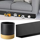 Spielzeugblocker Couch, 3 m Sofa Lücke Blocker für Haustiere, Selbstklebend Spielzeug Barriere Unter Möbel, Schneidbar Möbelspalt Blockierbrett, um zu verhindern, dass Dinge unter Couch Gehen(Black)