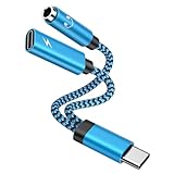 USB C Kopfhörer Adapter und Laden, 2 in 1 Type C auf 3.5mm Klinke Adapter, USB C zu Klinke Aux Audio Adapter Schnellladung für Samsung Galaxy S23/S22/S21/A54/A14/A34/A53/A23/A33, Google Pixel 8/7/6