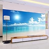 3D Fototapete Natürliche Gemälde Asien Meer Landschaft Sunny Beach Fototapete Wanddekoration fototapete 3d Tapete effekt Vlies wandbild Schlafzimmer-250cm×170